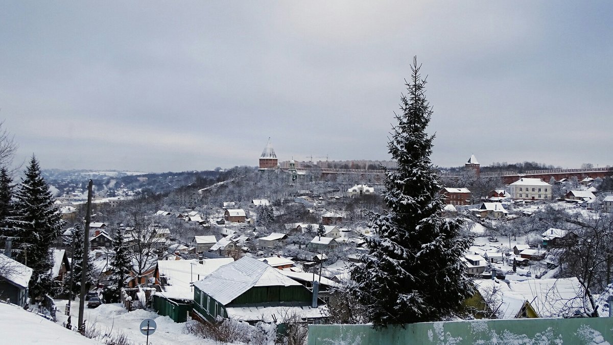 Зимний город (Вид на частный сектор со смотровой площадки храмовой горы). - Милешкин Владимир Алексеевич 