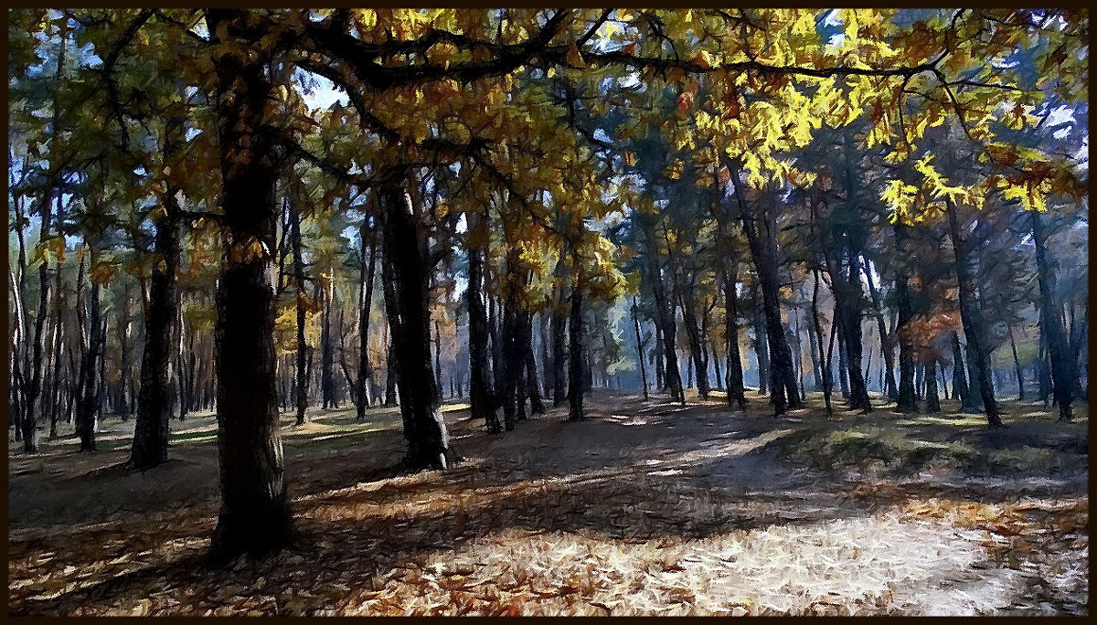 картина "Осень в дубовом лесу" - Владимир Бровко