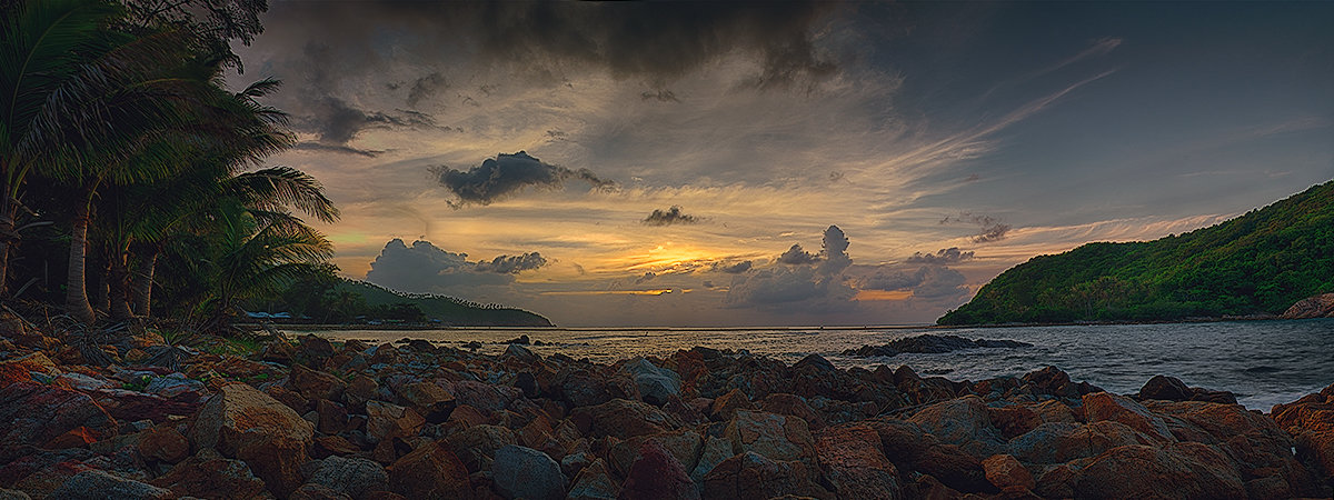 Закат на пляже Мае Хаад, остров Пханган, Таиланд - Михаил Родионов