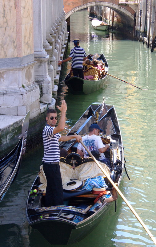Вива туристам! Приветственный жест венецианского гондольера - Лира Цафф