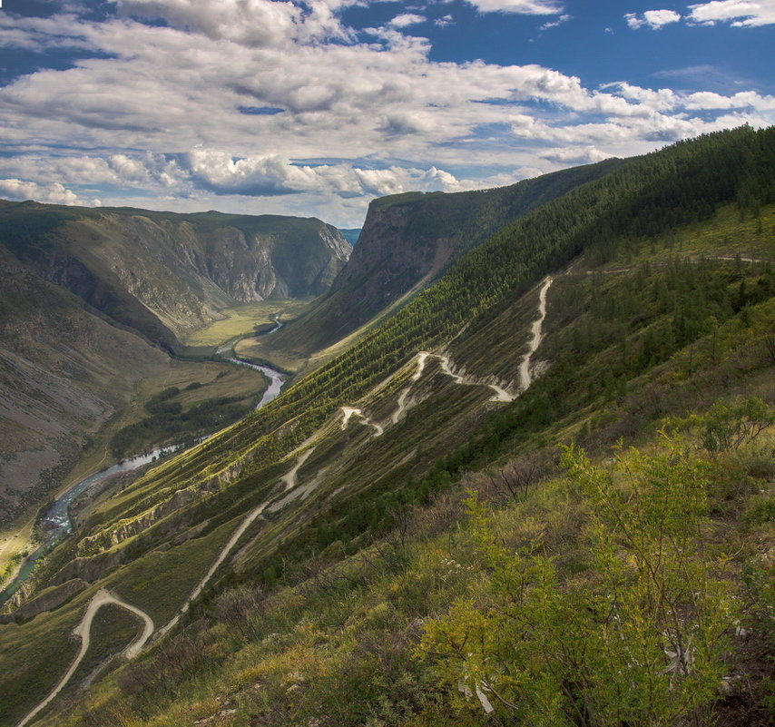 Долина Чулышмана. Серпантин на перевале Кату-Ярык - Виктор Четошников