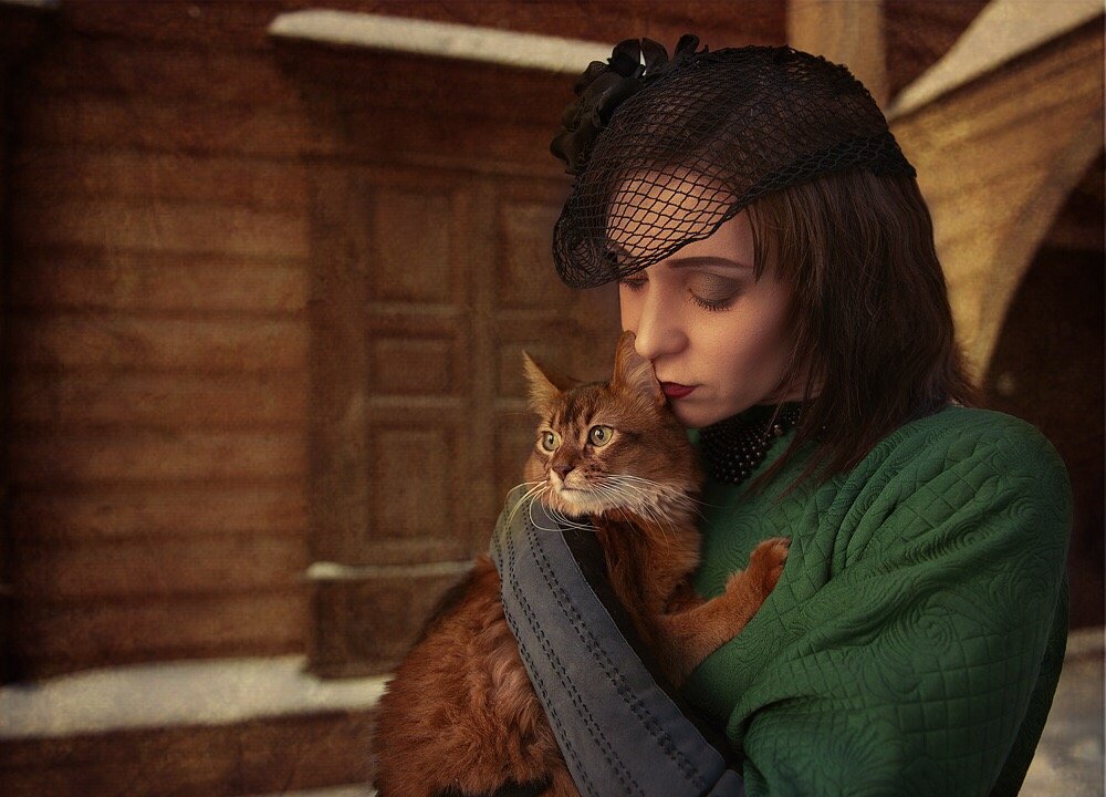 Женский портрет с котом - Olga 
