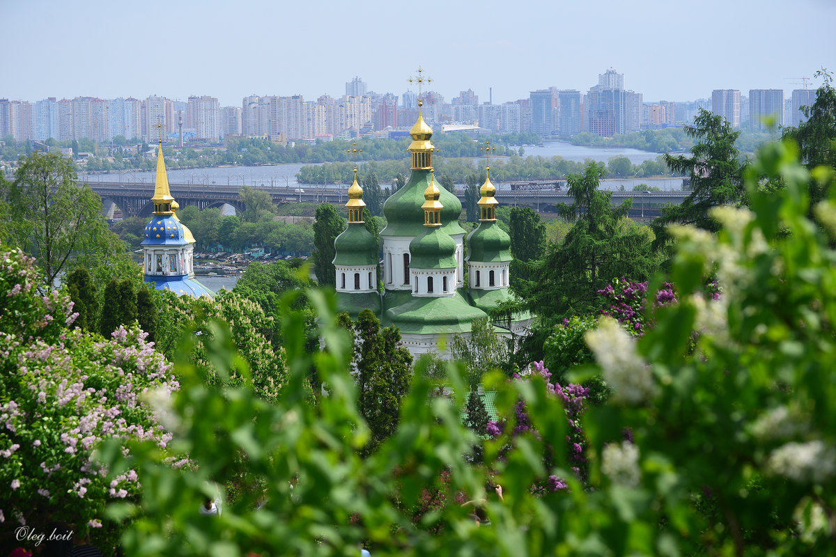 Выдубицкий монастырь и вид на левый берег Киева... - Тамара Бедай 