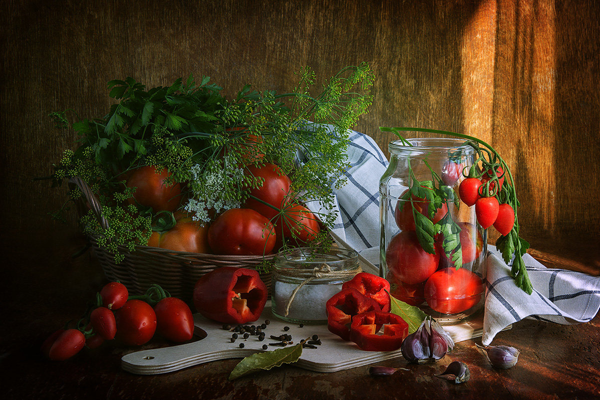 Натюрморт с помидорами - Елена Добрынина