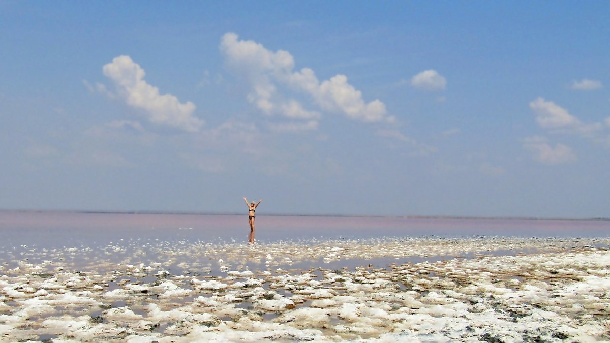 Розовое,  соленное  озеро  Сасык.  Крым. - Ivana 