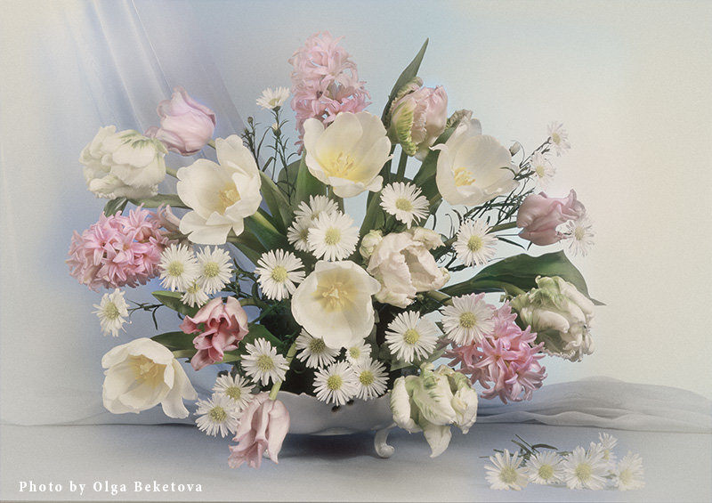 Большой букет из тюльпанов и гиацинтов - Ольга Бекетова
