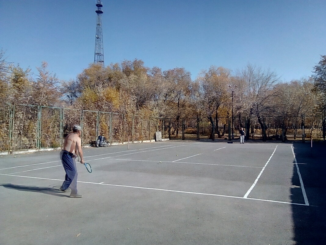 Большой теннис,играют любители,в старом парке города. - Георгиевич 
