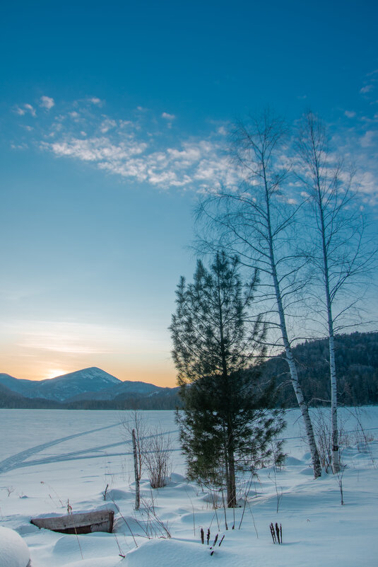 Закат на таёжном озере - юрий Амосов