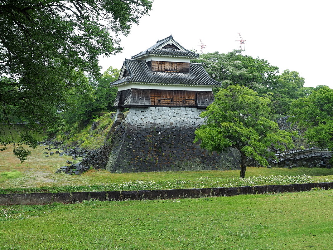 Замок Кумамото Япония, разрушенная в результате землетрясения северо-западная сторожевая башня - wea *