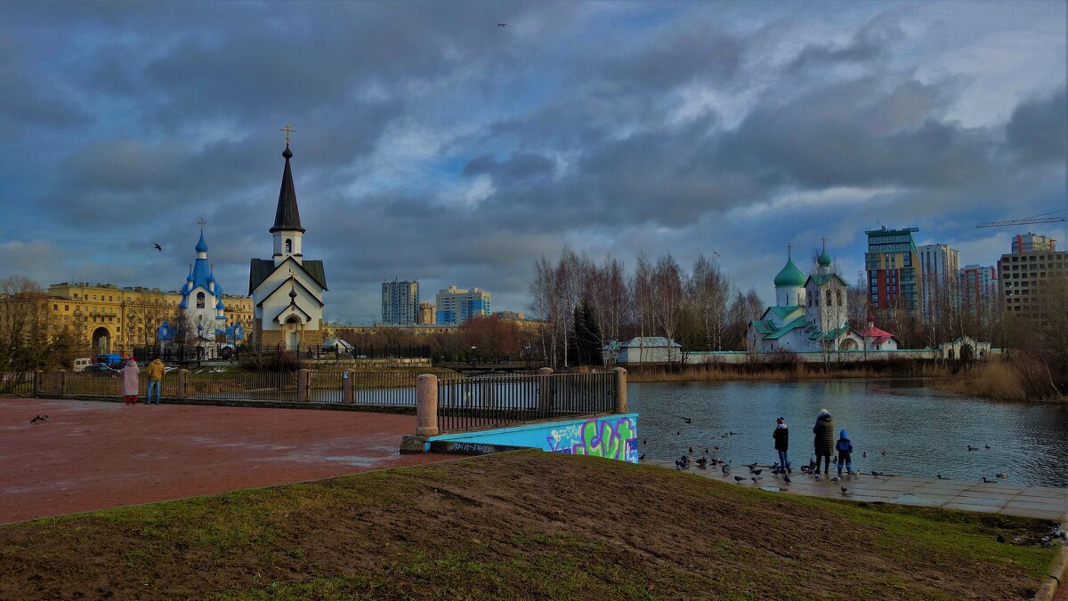 Три Милых Храма на Средней Рогатке или тёплая зима в городе на Неве... - Sergey Gordoff