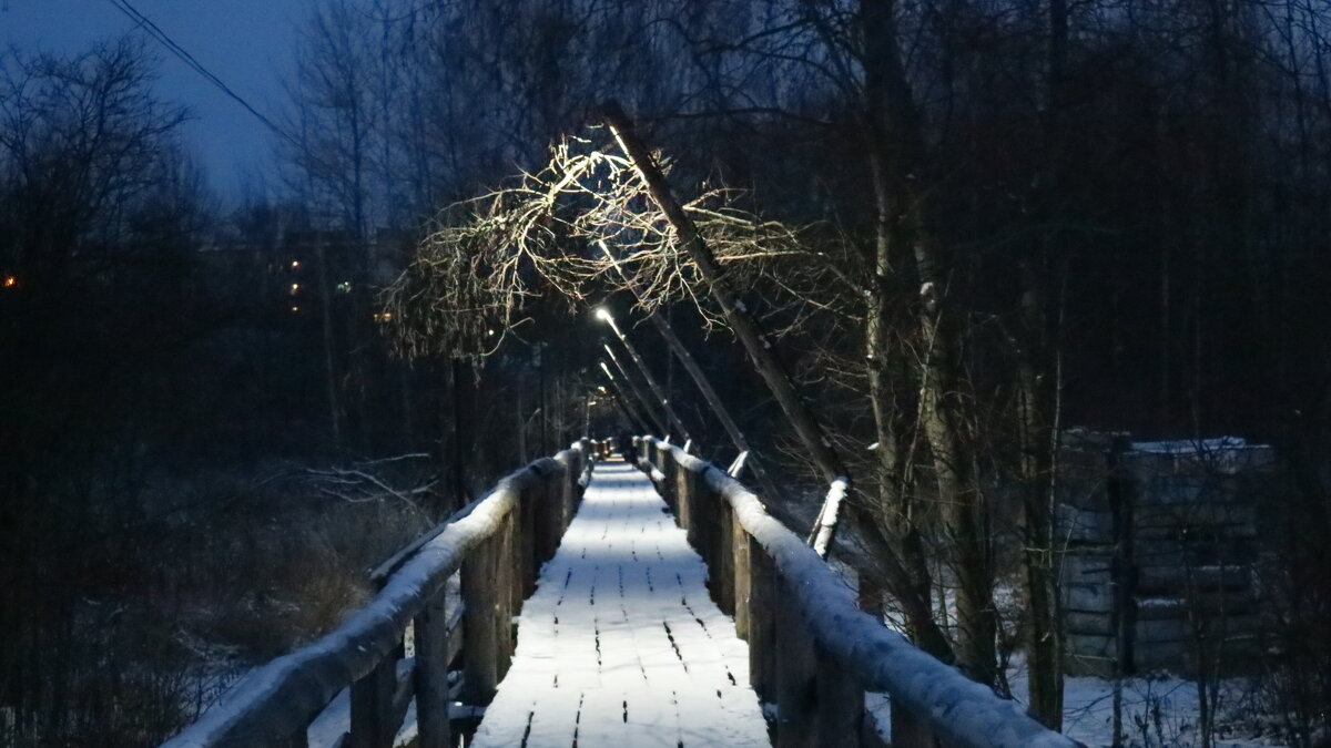 деревянный мост вечер Киржач - Василий 