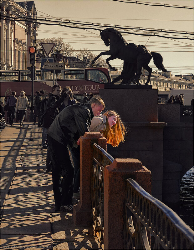 My magic Petersburg_03575_набережная р. Фонтанки. Аничков мост - Станислав Лебединский