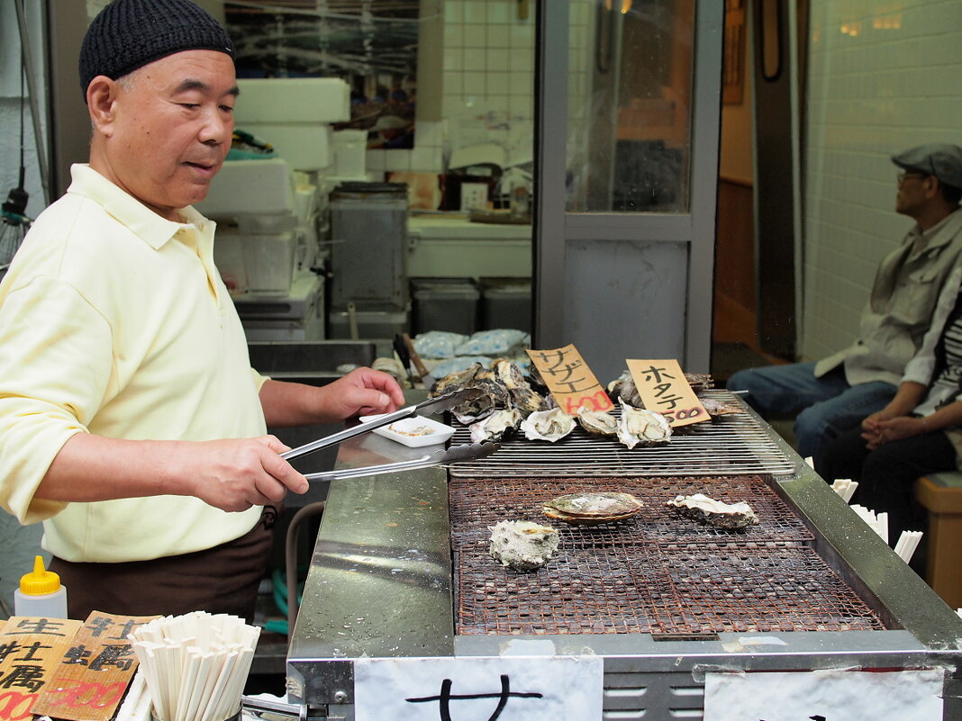 Рыбный рынок Цукидзи - кухня Токио - wea *