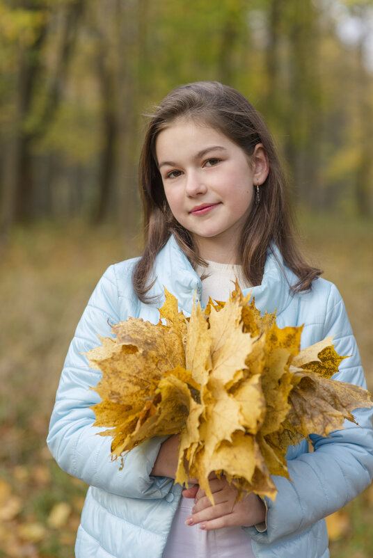 девочка с кленовыми листьями - Вячеслав Побединский