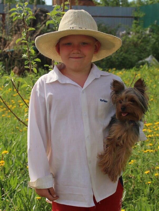мальчик с собакой - ольга хакимова