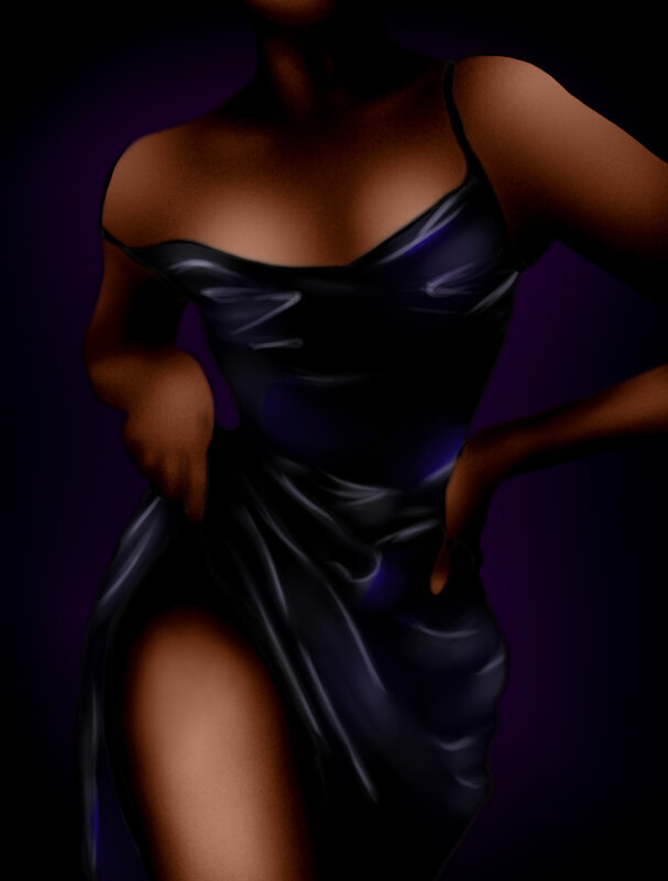 The torso of a woman in a silk dress. - Герман 