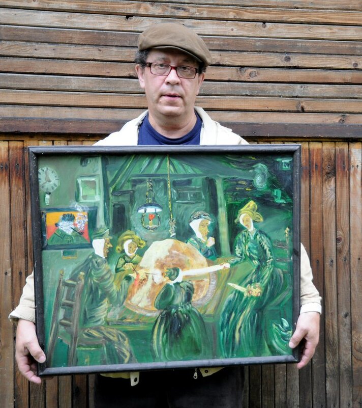 Бомж торгующий картинами Винсента Ван Гога. - Борис 