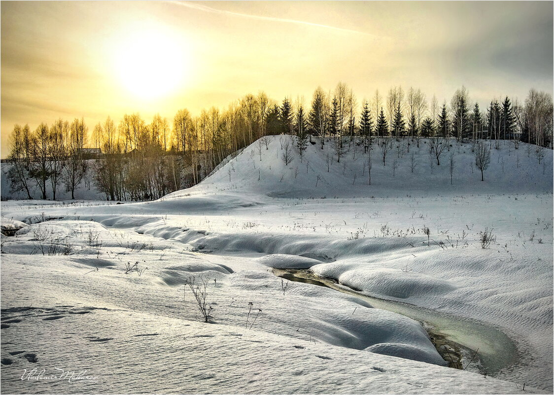 "Бархатный зимний вечер у речки"© - Владимир Макаров