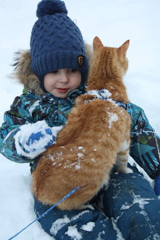 Зимние прогулки с котом Осипом - Борис 