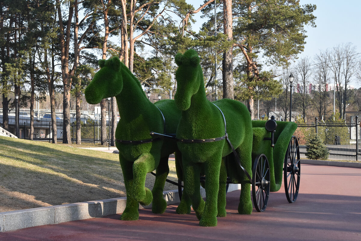 Московская область. Переделкино. Зеленые лошадки с каретой. - Наташа *****