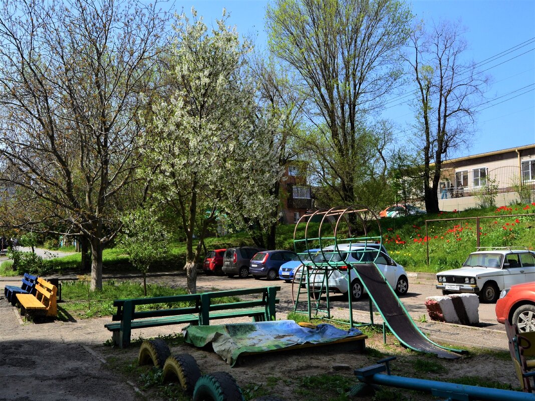 Ростов-на-Дону. Весенний двор у дома по Грибоедовскому спуску. - Пётр Чернега