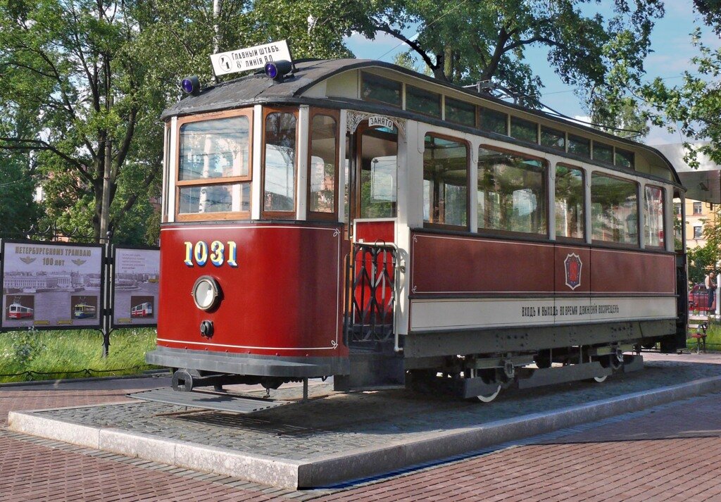 Моторный трамвайный  вагон бельгийской компании "Бреш" образца 1907 года. - Стальбаум Юрий 