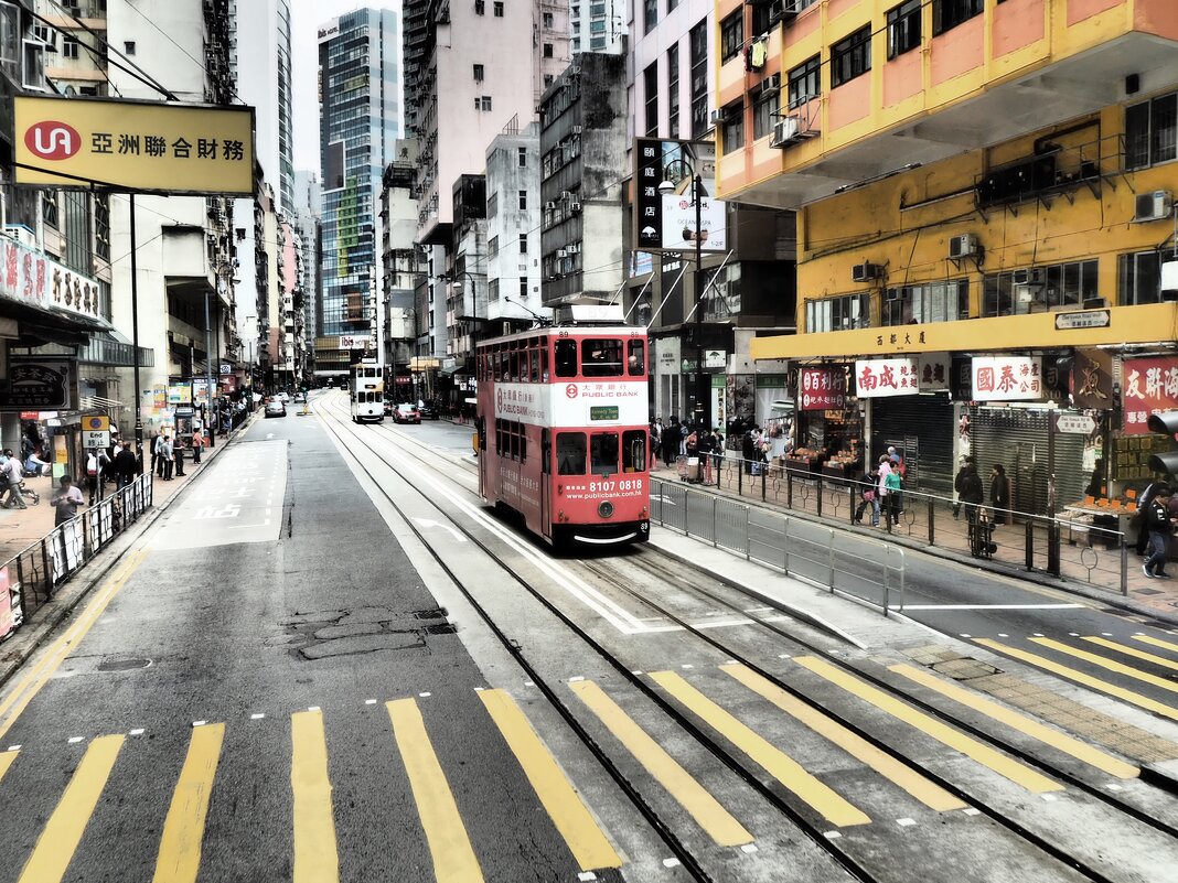Двухэтажные трамваи - достопримечательность Гонконга - wea *