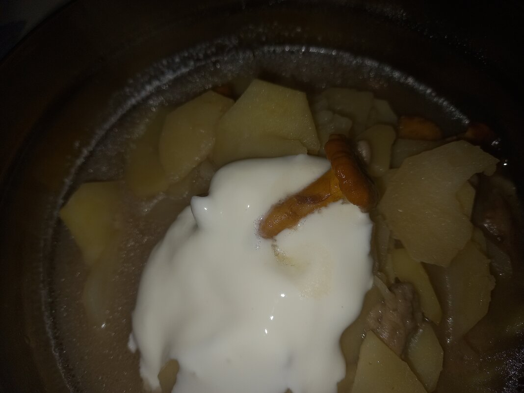Картошка с грибами со сметаной - BoxerMak Mak
