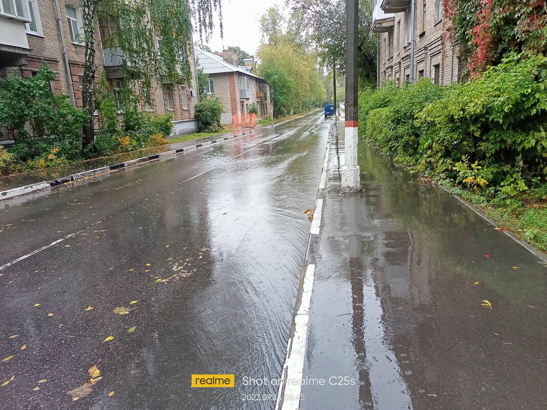 Дождливая осенняя улица. - Павел Михалёв