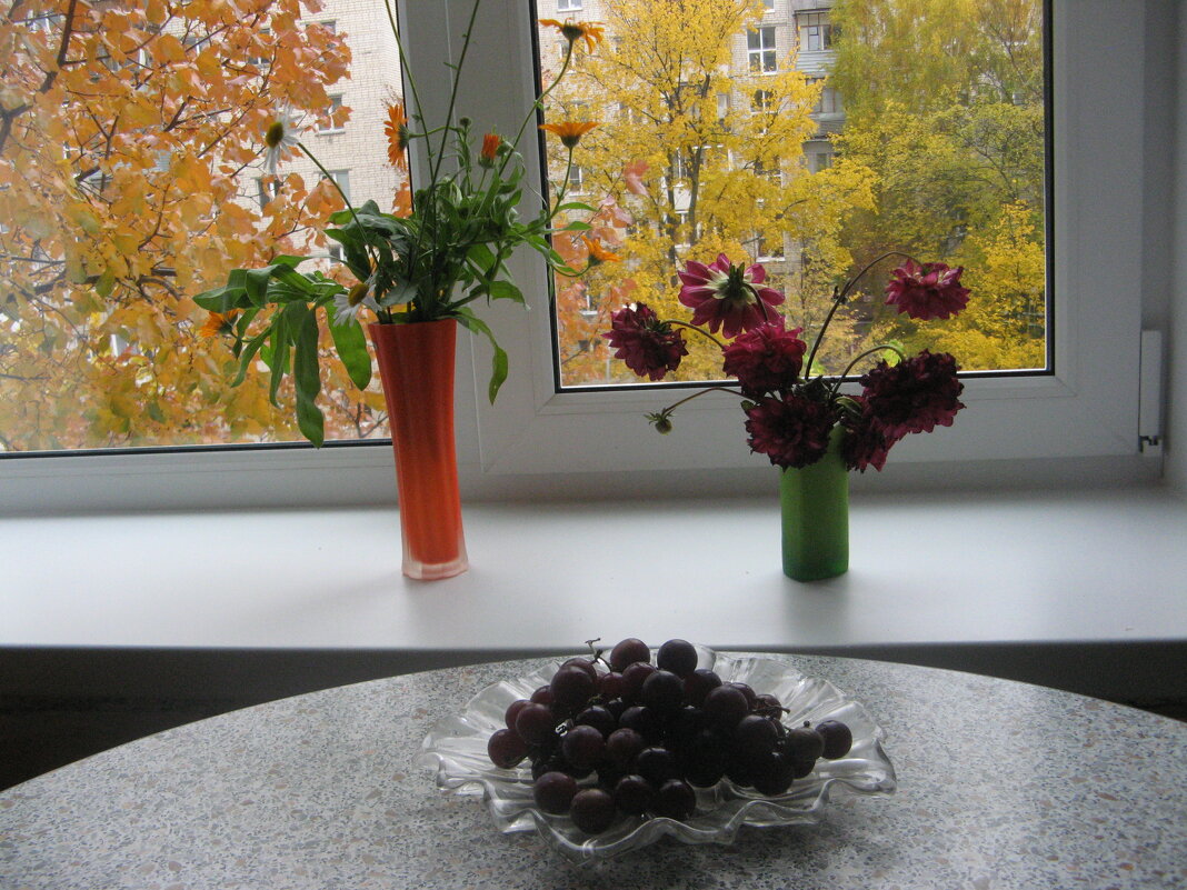 Осенние букетики на окне - Нина Колгатина 