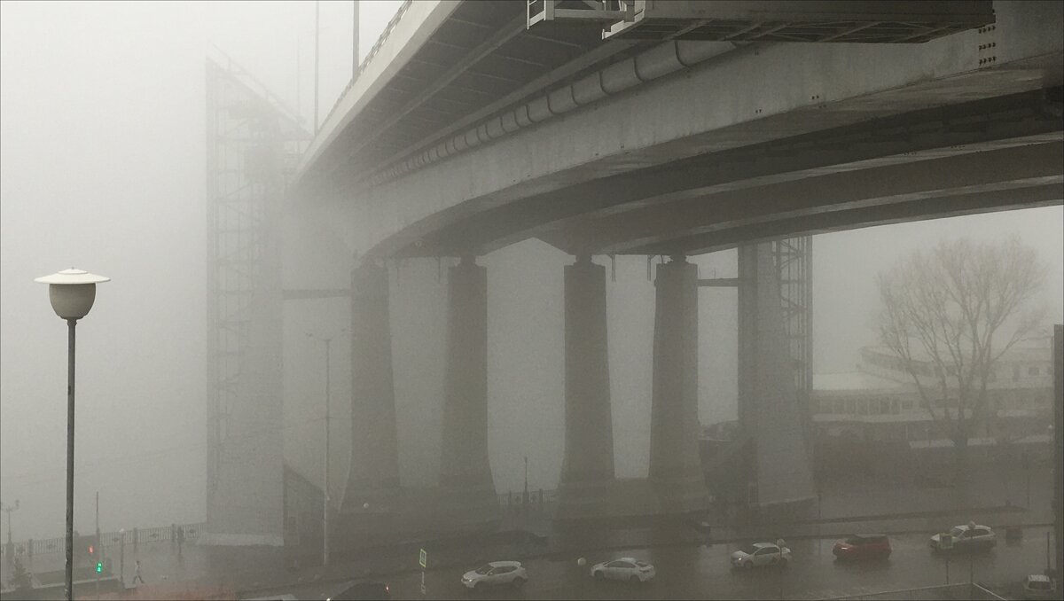 "Сюрпризы" погоды (полдень, туман, мост через р.Дон) - Надежда 
