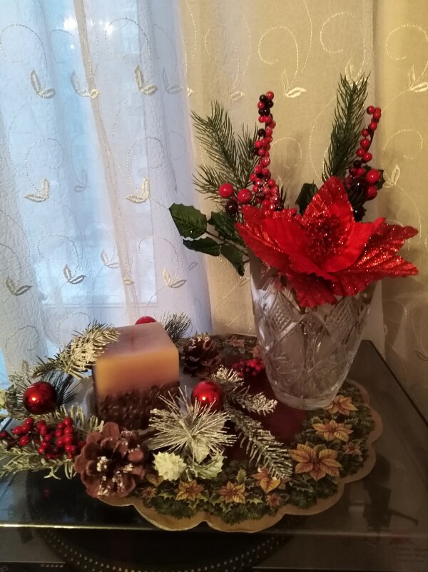 Фрагмент Новогоднего украшения в гостинной - Нина Колгатина 