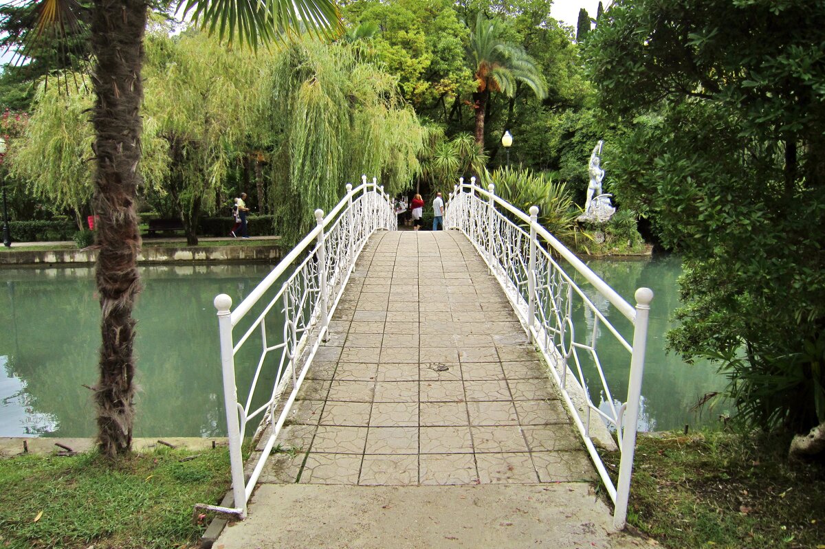 Арочный мостик, перекинутый через пруд - Елена (ЛенаРа)
