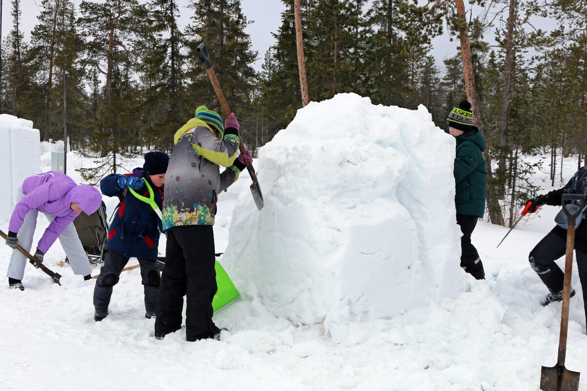 Работы по созданию снежной скульптуры - Ольга 