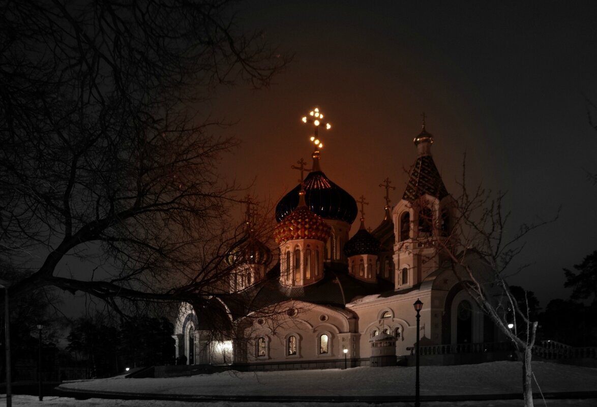 Соборный храм князя Игоря Черниговского зимним вечером (архив) - Oleg4618 Шутченко