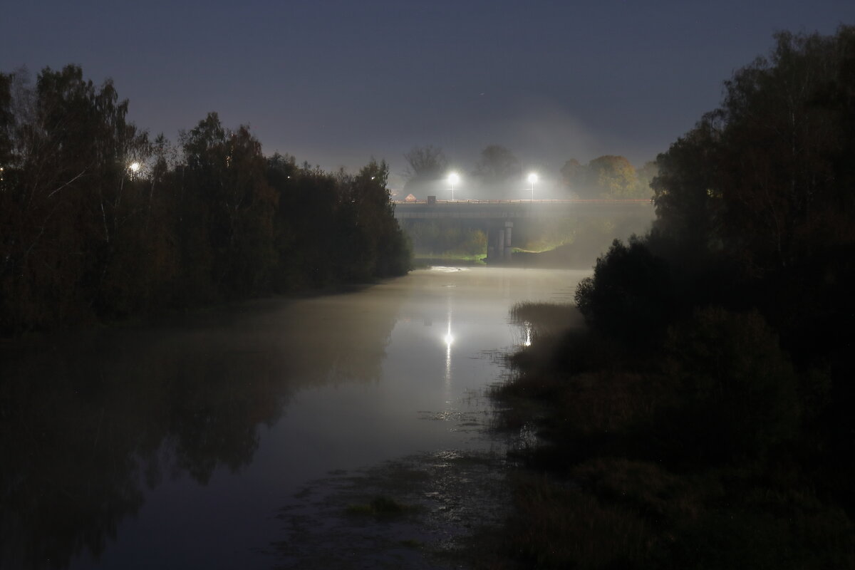 Шуя. Лихушинский мост в тумане. - Сергей Пиголкин