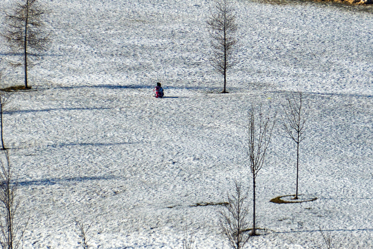 Одинокая фигура на снегу - Valeriy(Валерий) Сергиенко