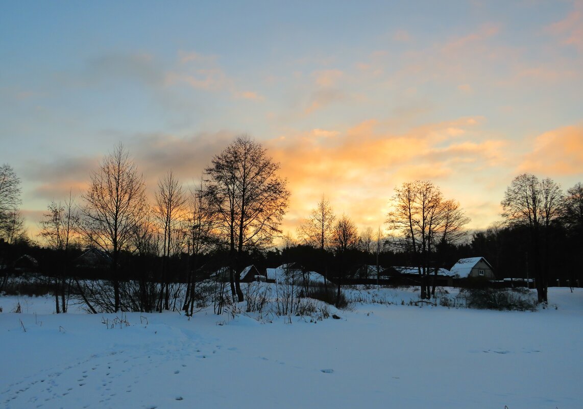 Зимнее утро в деревне - Андрей Снегерёв