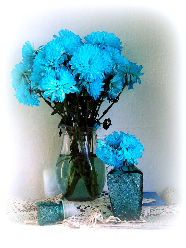 Голубые хризантемы. - nadyasilyuk Вознюк