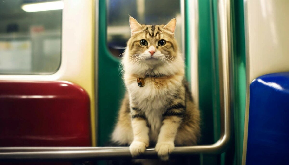 Кот в метро - Dmitry i Mary S