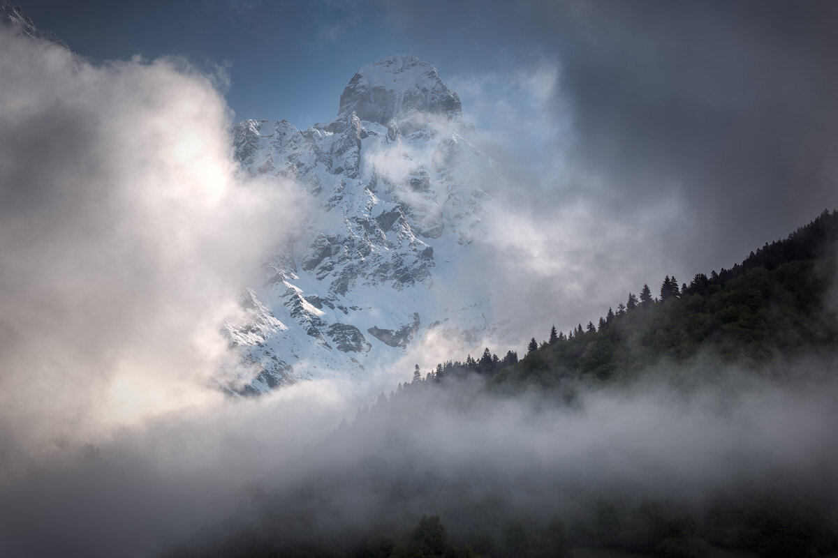 Ushba Mountain In Clouds - Fuseboy 