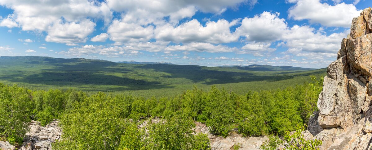 На горе Крутой Ключ, хребет Малый Уральский (панорама). - Алексей Трухин