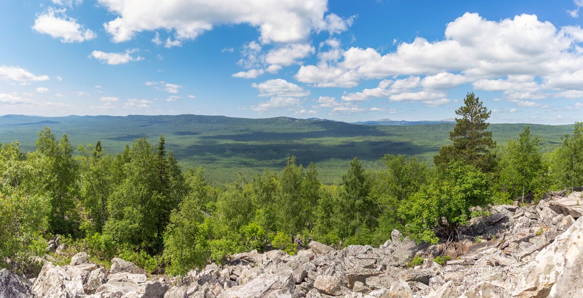 На горе Крутой Ключ, хребет Малый Уральский (панорама). - Алексей Трухин