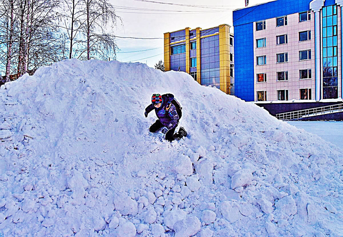 Декабрь,..Так тоже катаются с горки! - Владимир 