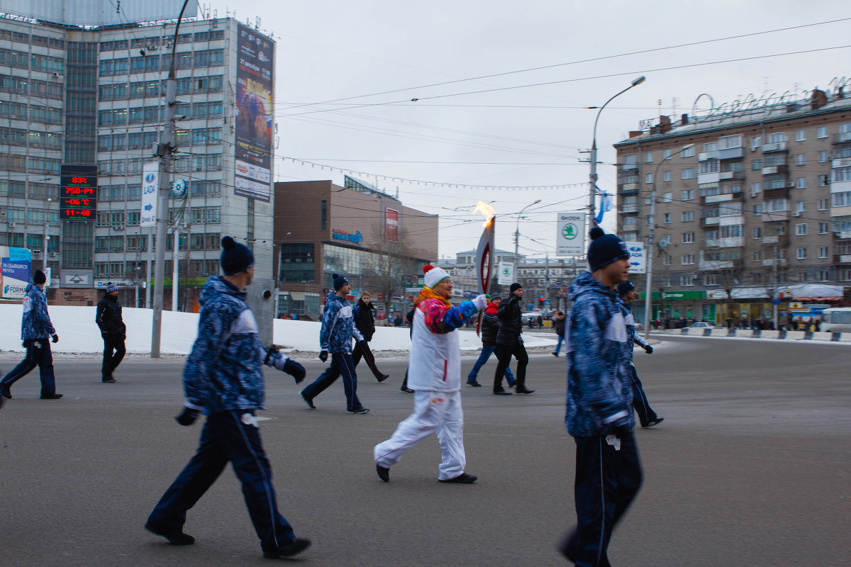Олимпийский огонь в Новосибирске - Марина Коноферчук