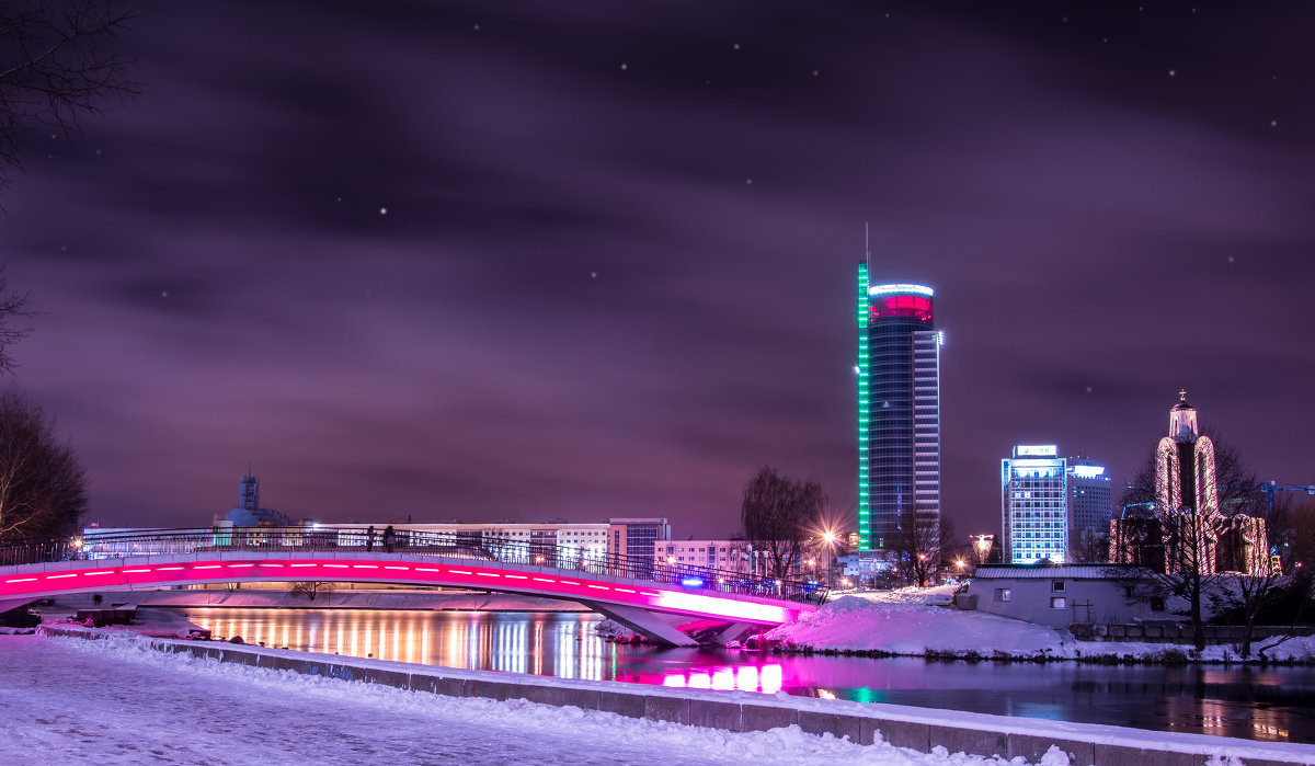 Ночной Минск зимой