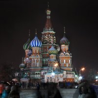 моя Столица ночная Москва(Храм Василия Блаженного) :: юрий макаров