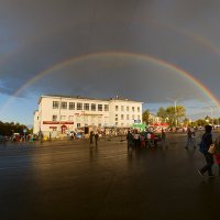 Двойная радуга над Псковом (панорама) :: Дмитрий Егоров