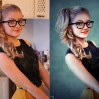 девушка в очках (до и после) :: Veronika G