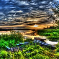 Закат над Сиверским озером :: Алексей Крупенников